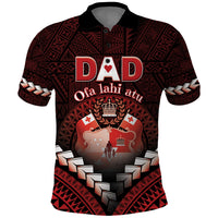 Personalised Tonga Happy Father's Day Polo Shirt Ofa Lahi Atu Dad Polynesian Tribal LT05 Red - Polynesian Pride