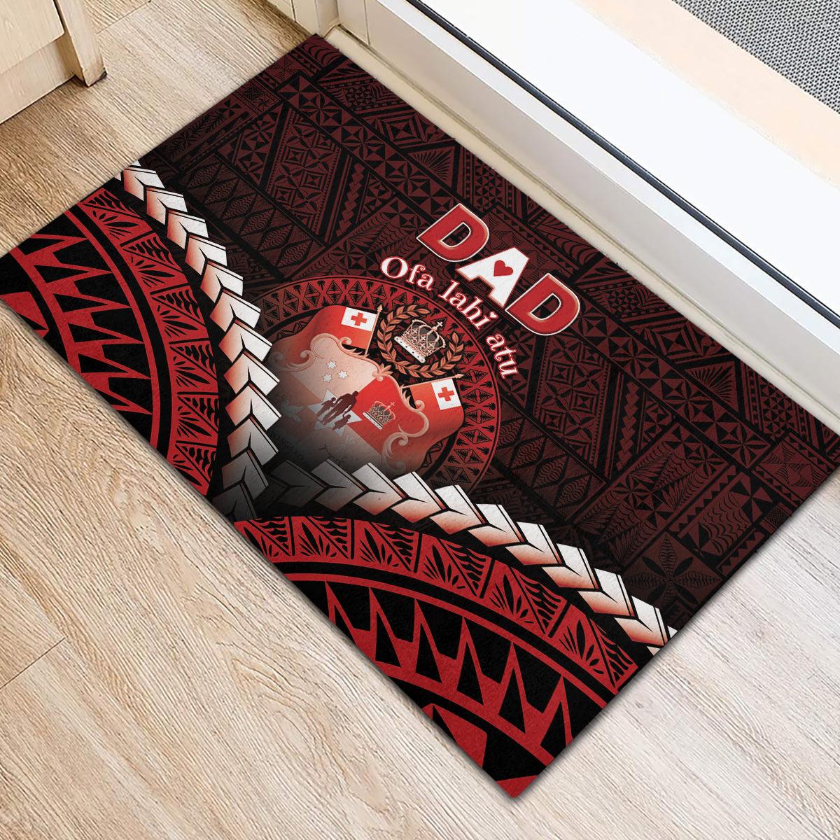 Tonga Happy Father's Day Rubber Doormat Ofa Lahi Atu Dad Polynesian Tribal LT05 - Polynesian Pride
