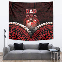 Tonga Happy Father's Day Tapestry Ofa Lahi Atu Dad Polynesian Tribal LT05 Red - Polynesian Pride