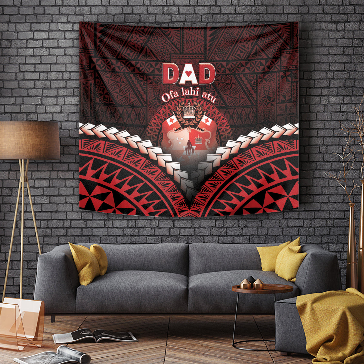 Tonga Happy Father's Day Tapestry Ofa Lahi Atu Dad Polynesian Tribal LT05 - Polynesian Pride