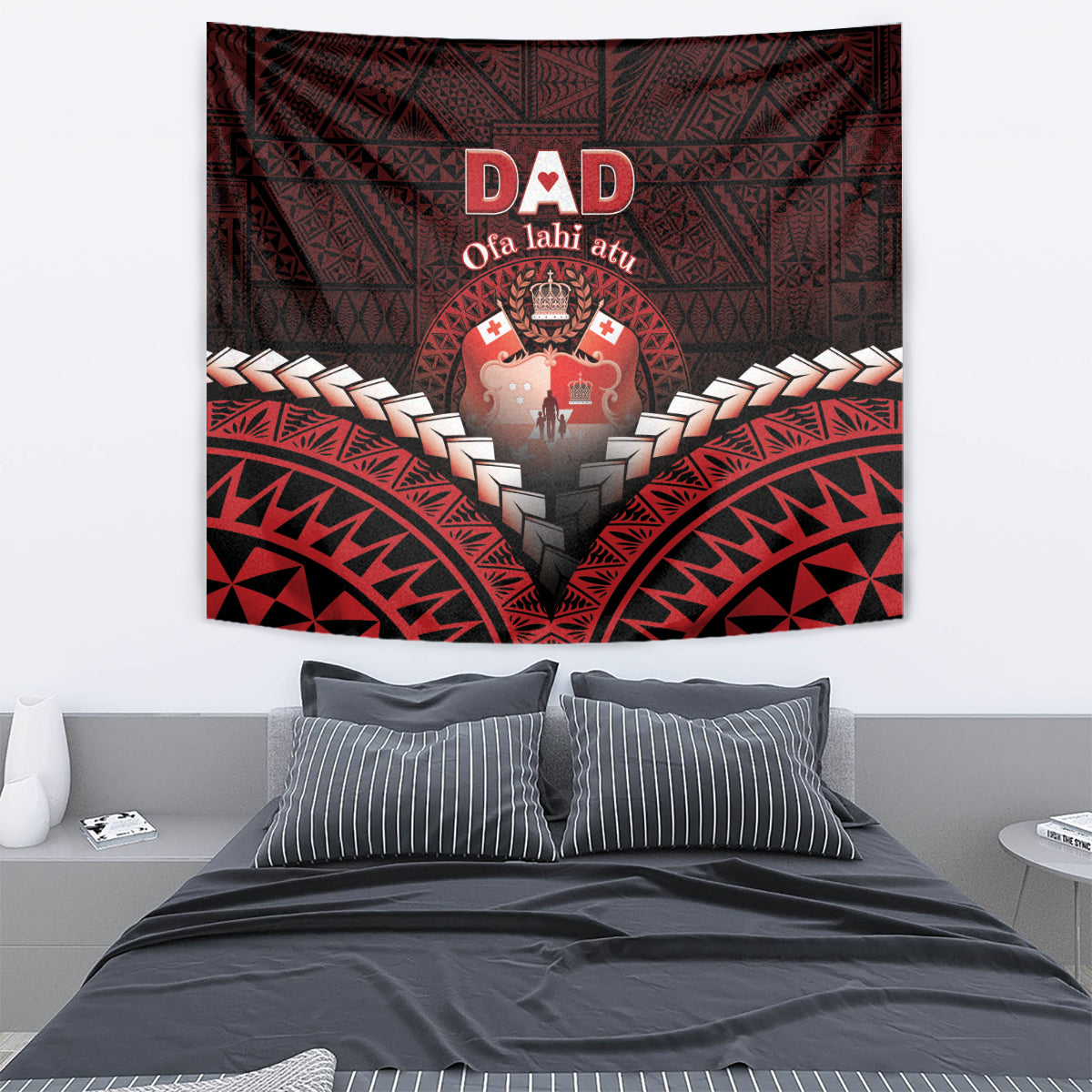 Tonga Happy Father's Day Tapestry Ofa Lahi Atu Dad Polynesian Tribal LT05 - Polynesian Pride