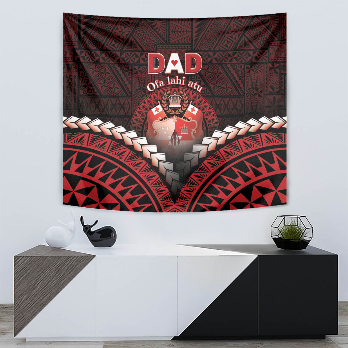 Tonga Happy Father's Day Tapestry Ofa Lahi Atu Dad Polynesian Tribal LT05 - Polynesian Pride