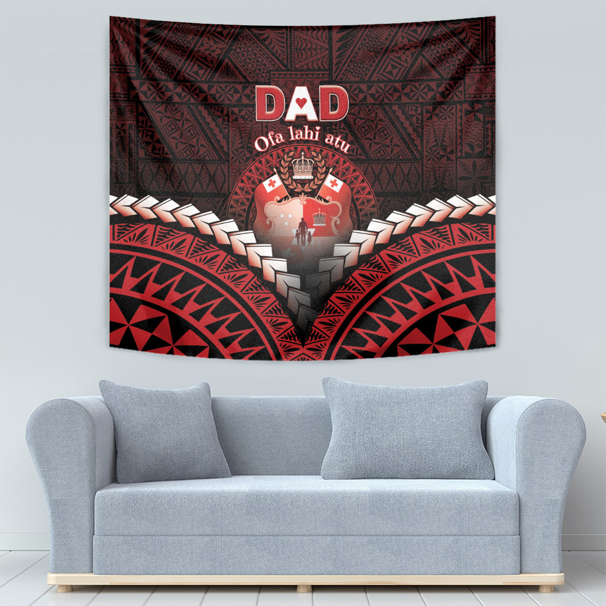 Tonga Happy Father's Day Tapestry Ofa Lahi Atu Dad Polynesian Tribal LT05 - Polynesian Pride