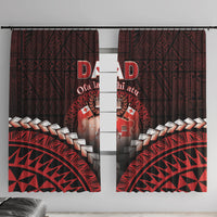 Tonga Happy Father's Day Window Curtain Ofa Lahi Atu Dad Polynesian Tribal LT05 With Hooks Red - Polynesian Pride