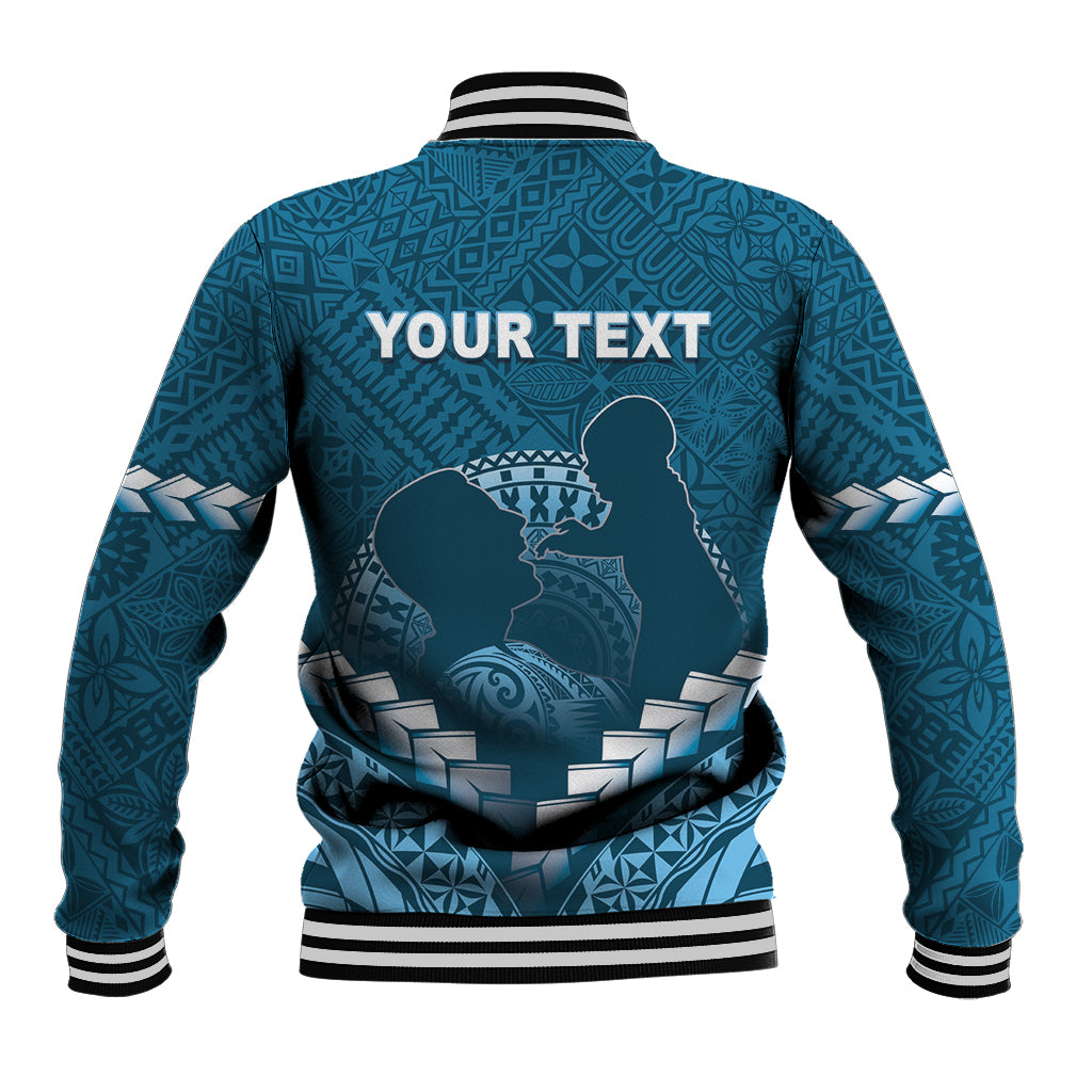 Personalised Fiji Happy Father's Day Baseball Jacket Au Lomani Iko Dad Polynesian Tribal LT05 - Polynesian Pride