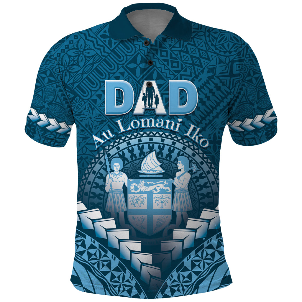 Personalised Fiji Happy Father's Day Polo Shirt Au Lomani Iko Dad Polynesian Tribal