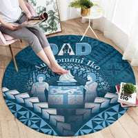 Fiji Happy Father's Day Round Carpet Au Lomani Iko Dad Polynesian Tribal LT05 - Polynesian Pride