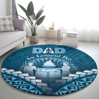 Fiji Happy Father's Day Round Carpet Au Lomani Iko Dad Polynesian Tribal LT05 - Polynesian Pride