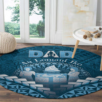 Fiji Happy Father's Day Round Carpet Au Lomani Iko Dad Polynesian Tribal LT05 - Polynesian Pride