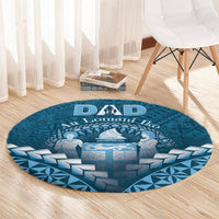 Fiji Happy Father's Day Round Carpet Au Lomani Iko Dad Polynesian Tribal LT05 - Polynesian Pride