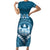 Personalised Fiji Happy Father's Day Short Sleeve Bodycon Dress Au Lomani Iko Dad Polynesian Tribal