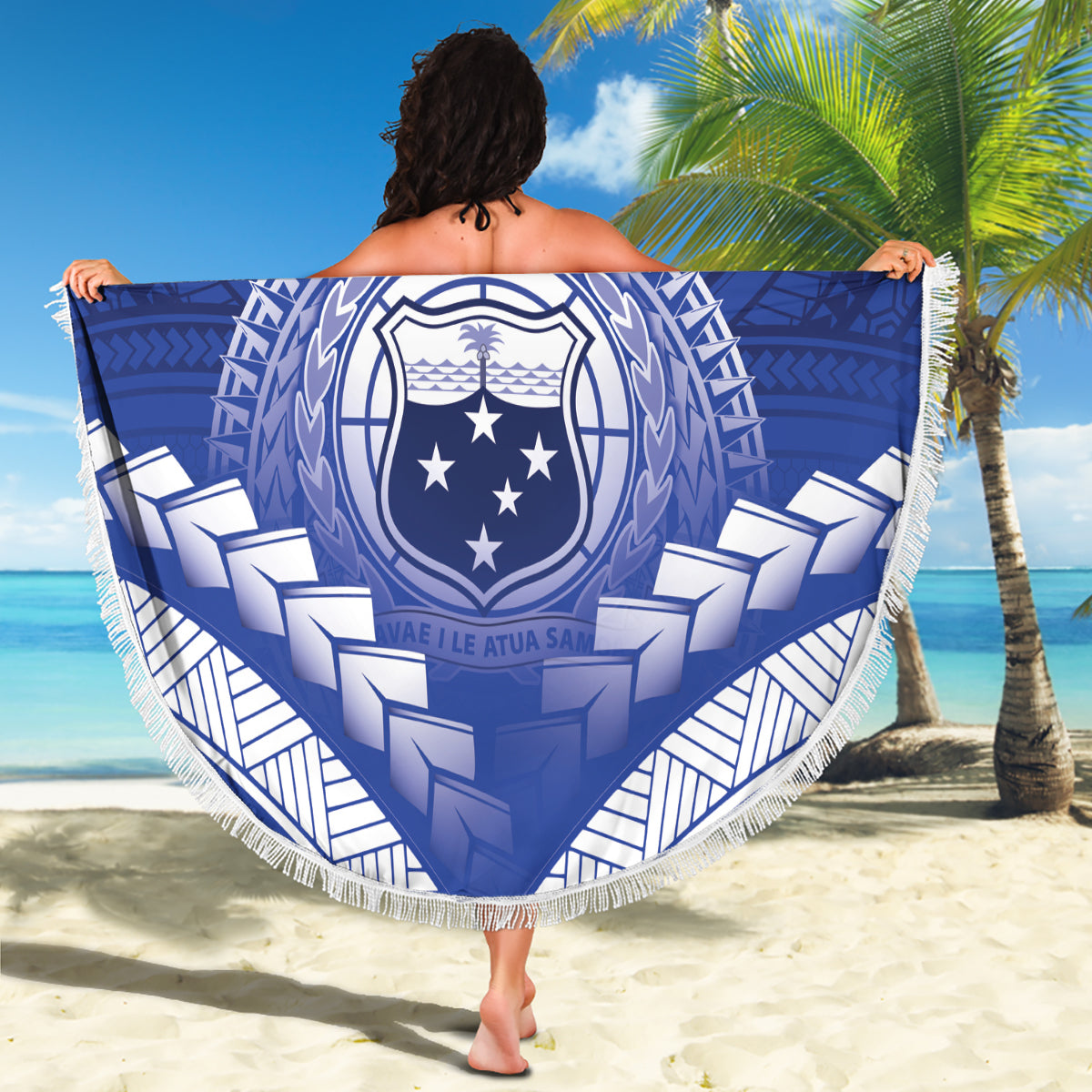 Samoa Happy Father's Day Beach Blanket Ou Te Alofa Ia Te Oe Tama Dad Polynesian Tribal LT05 - Polynesian Pride