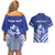 Personalised Samoa Happy Father's Day Couples Matching Off Shoulder Short Dress and Hawaiian Shirt Ou Te Alofa Ia Te Oe Tama Dad Polynesian Tribal