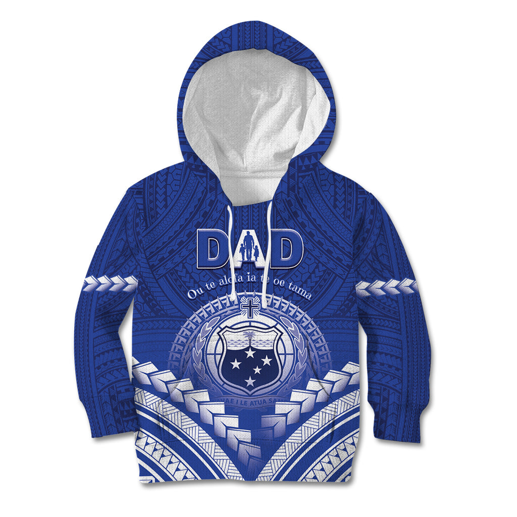 Personalised Samoa Happy Father's Day Kid Hoodie Ou Te Alofa Ia Te Oe Tama Dad Polynesian Tribal