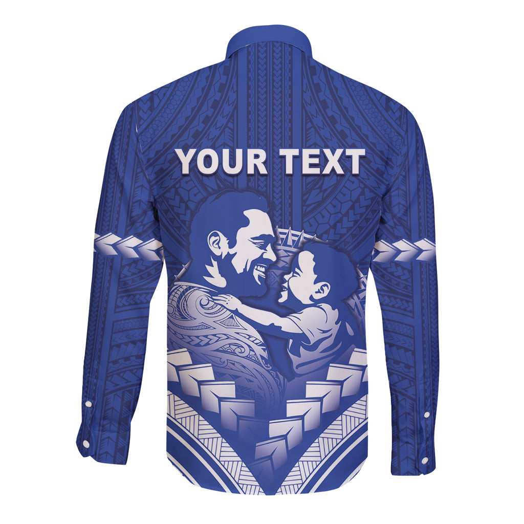 Personalised Samoa Happy Father's Day Long Sleeve Button Shirt Ou Te Alofa Ia Te Oe Tama Dad Polynesian Tribal LT05 - Polynesian Pride