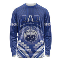 Personalised Samoa Happy Father's Day Long Sleeve Shirt Ou Te Alofa Ia Te Oe Tama Dad Polynesian Tribal LT05 Unisex Blue - Polynesian Pride