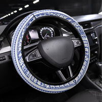 Samoa Happy Father's Day Steering Wheel Cover Ou Te Alofa Ia Te Oe Tama Dad Polynesian Tribal LT05 Universal Fit Blue - Polynesian Pride