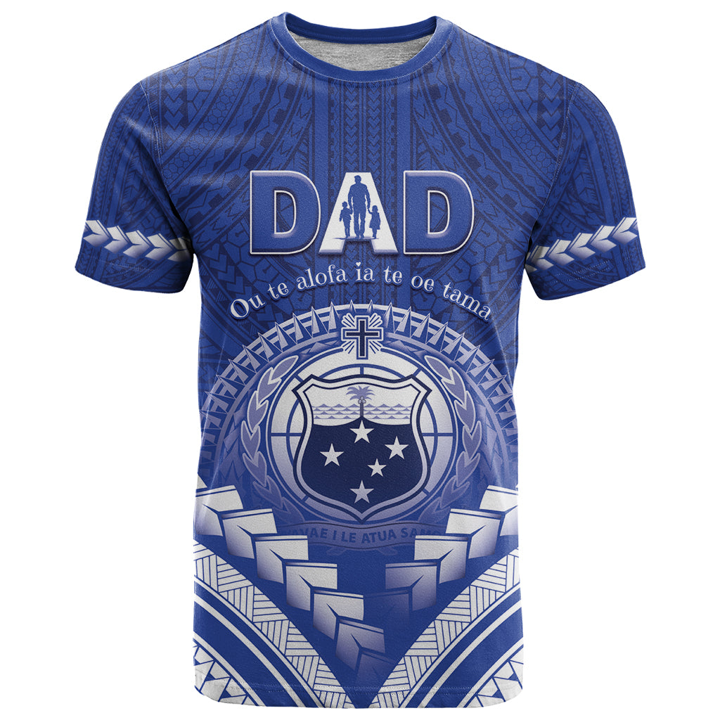 Personalised Samoa Happy Father's Day T Shirt Ou Te Alofa Ia Te Oe Tama Dad Polynesian Tribal LT05 Blue - Polynesian Pride