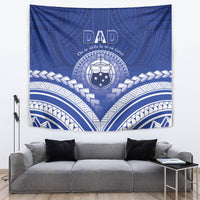 Samoa Happy Father's Day Tapestry Ou Te Alofa Ia Te Oe Tama Dad Polynesian Tribal LT05 Blue - Polynesian Pride