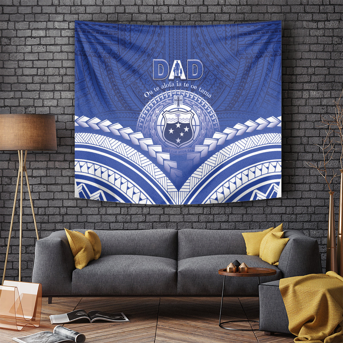 Samoa Happy Father's Day Tapestry Ou Te Alofa Ia Te Oe Tama Dad Polynesian Tribal LT05 - Polynesian Pride