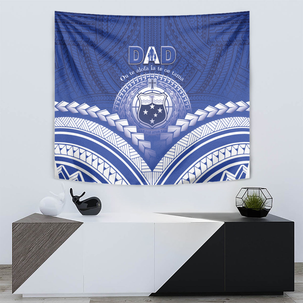 Samoa Happy Father's Day Tapestry Ou Te Alofa Ia Te Oe Tama Dad Polynesian Tribal LT05 - Polynesian Pride