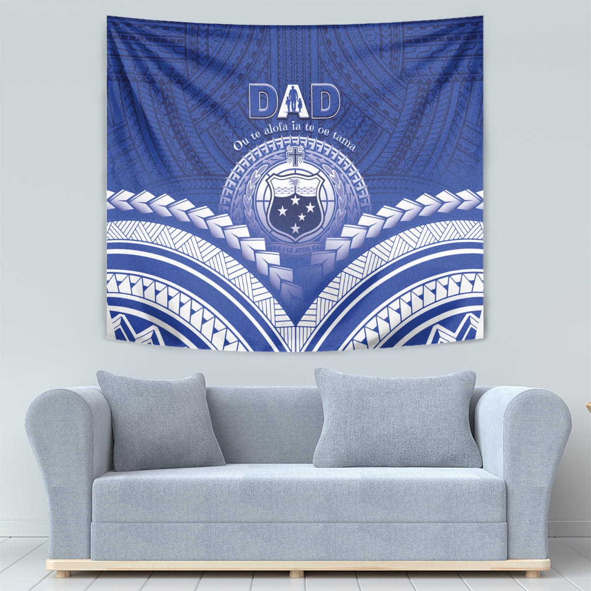 Samoa Happy Father's Day Tapestry Ou Te Alofa Ia Te Oe Tama Dad Polynesian Tribal LT05 - Polynesian Pride