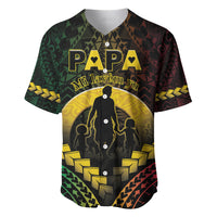 Personalised Vanuatu Happy Father's Day Baseball Jersey Mi Lavem Yu Papa Polynesian Tribal LT05 Reggae - Polynesian Pride