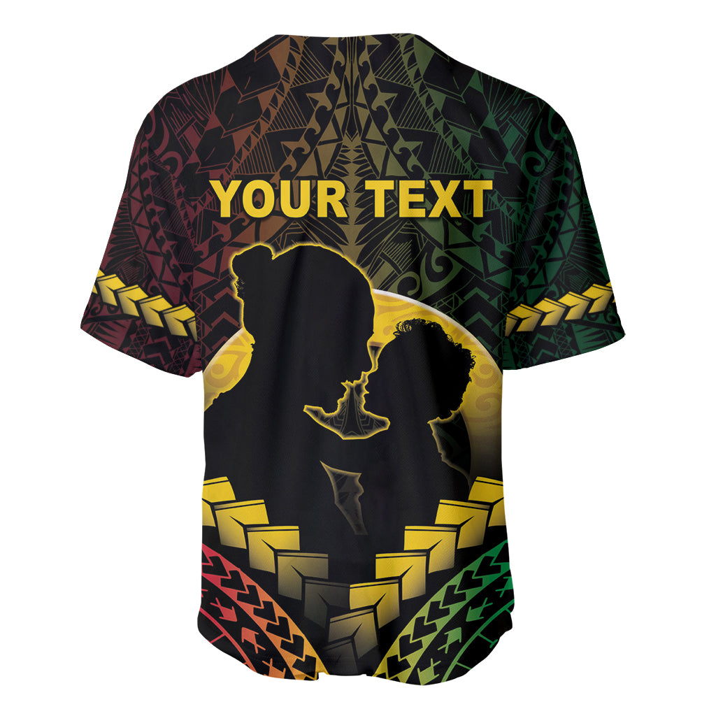Personalised Vanuatu Happy Father's Day Baseball Jersey Mi Lavem Yu Papa Polynesian Tribal LT05 - Polynesian Pride