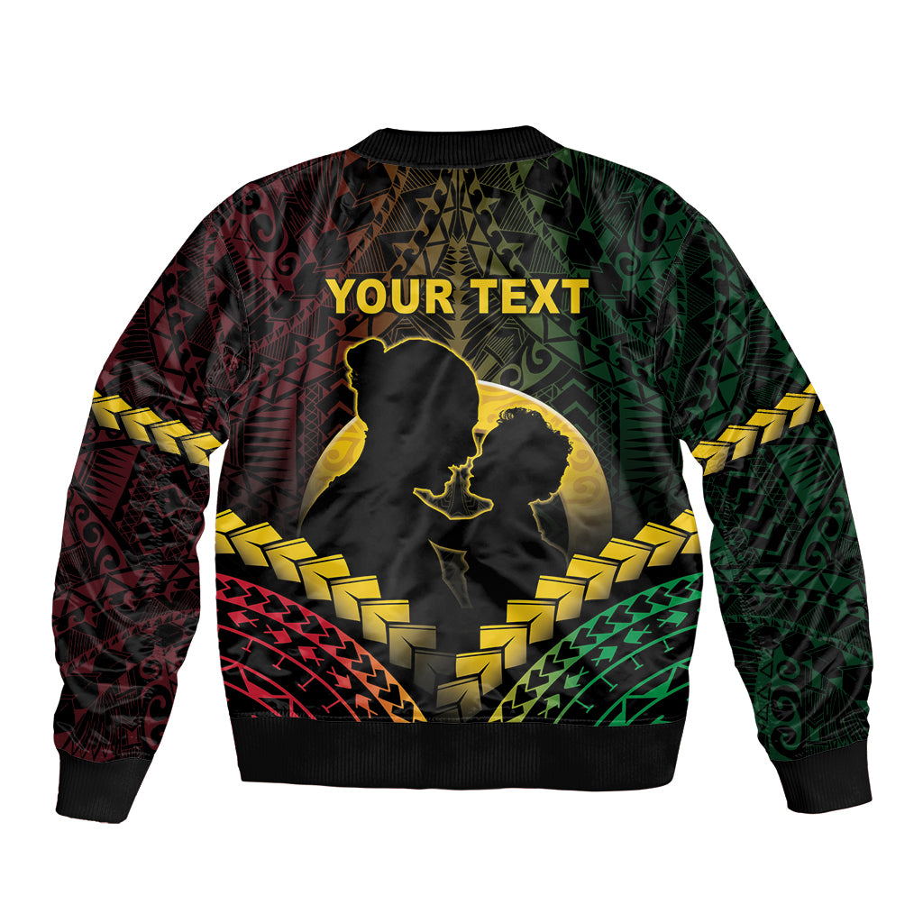 Personalised Vanuatu Happy Father's Day Bomber Jacket Mi Lavem Yu Papa Polynesian Tribal LT05 - Polynesian Pride