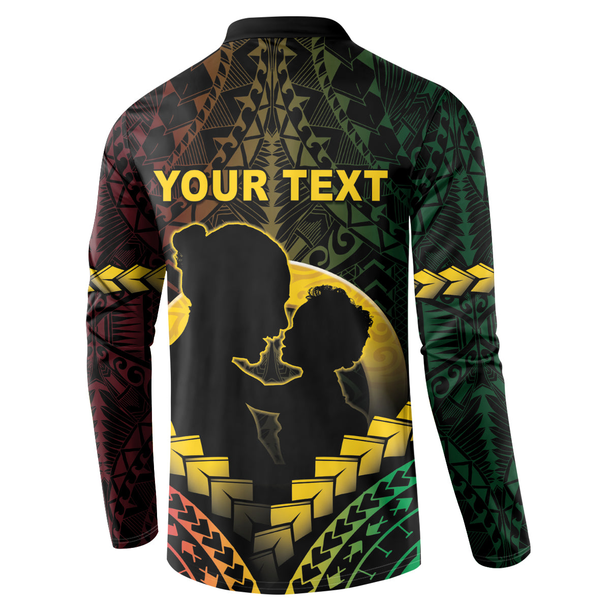 Personalised Vanuatu Happy Father's Day Button Sweatshirt Mi Lavem Yu Papa Polynesian Tribal LT05 - Polynesian Pride
