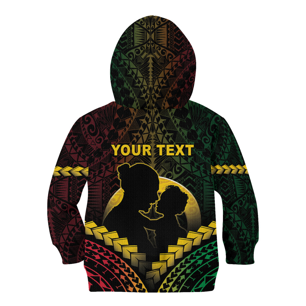 Personalised Vanuatu Happy Father's Day Kid Hoodie Mi Lavem Yu Papa Polynesian Tribal LT05 - Polynesian Pride