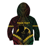 Personalised Vanuatu Happy Father's Day Kid Hoodie Mi Lavem Yu Papa Polynesian Tribal LT05 - Polynesian Pride