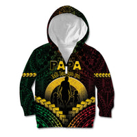 Personalised Vanuatu Happy Father's Day Kid Hoodie Mi Lavem Yu Papa Polynesian Tribal LT05 Zip Hoodie Reggae - Polynesian Pride