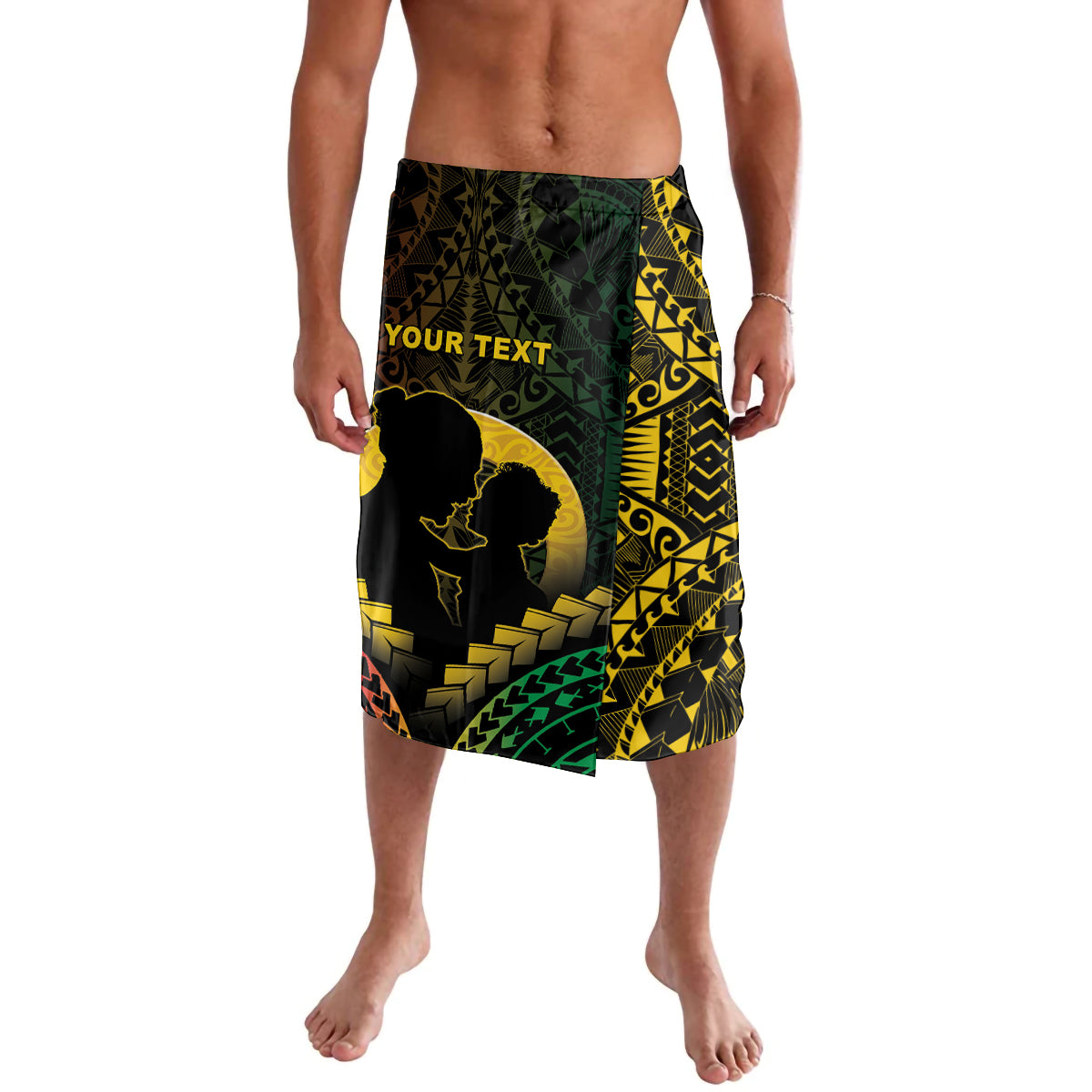 Personalised Vanuatu Happy Father's Day Lavalava Mi Lavem Yu Papa Polynesian Tribal LT05 Reggae - Polynesian Pride