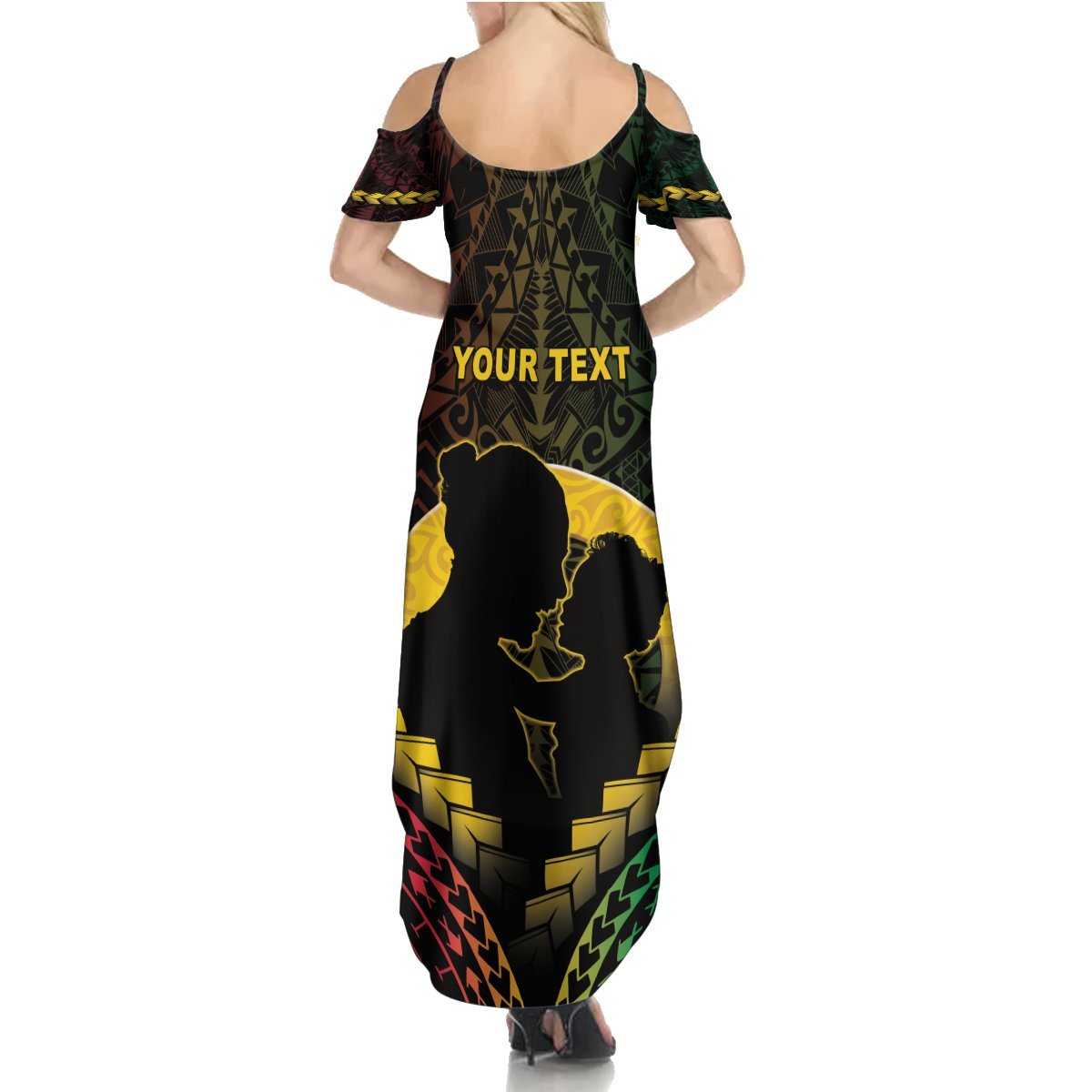 Personalised Vanuatu Happy Father's Day Summer Maxi Dress Mi Lavem Yu Papa Polynesian Tribal LT05 - Polynesian Pride