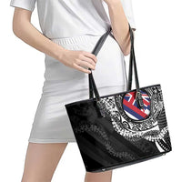 Hawaii Flag Day Leather Tote Bag Hawaiian Maile Lei LT05 - Polynesian Pride
