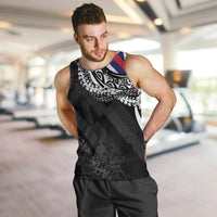 Hawaii Flag Day Men Tank Top Hawaiian Maile Lei LT05 Black - Polynesian Pride