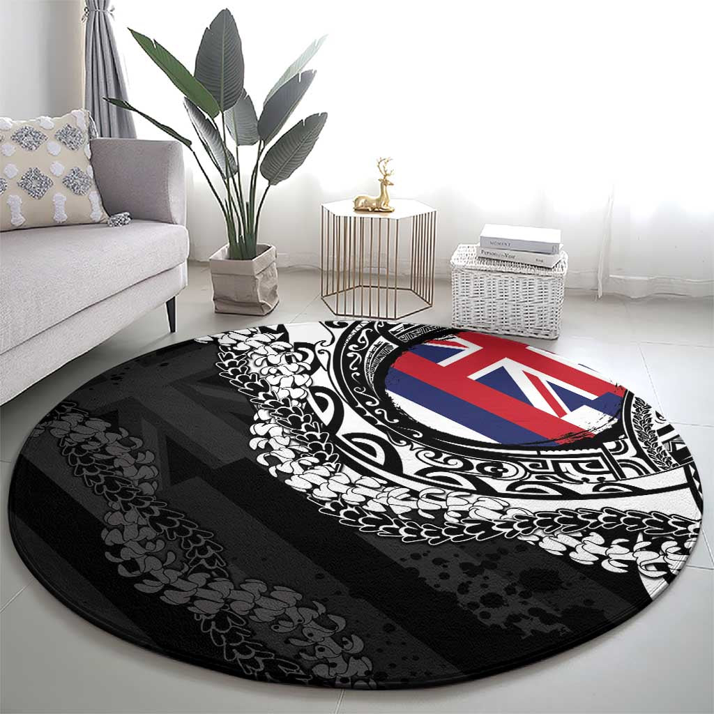 Hawaii Flag Day Round Carpet Hawaiian Maile Lei LT05 - Polynesian Pride
