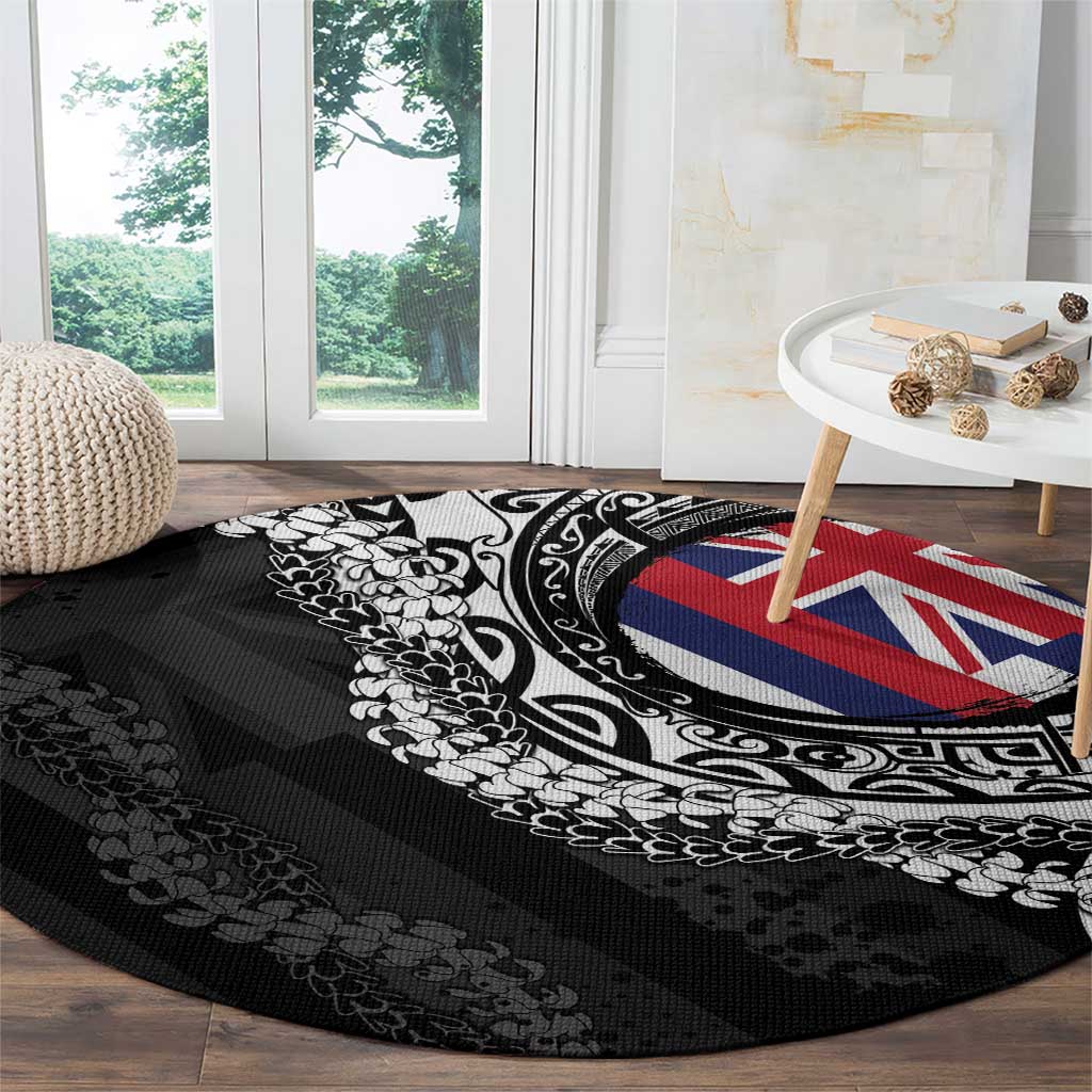 Hawaii Flag Day Round Carpet Hawaiian Maile Lei LT05 - Polynesian Pride
