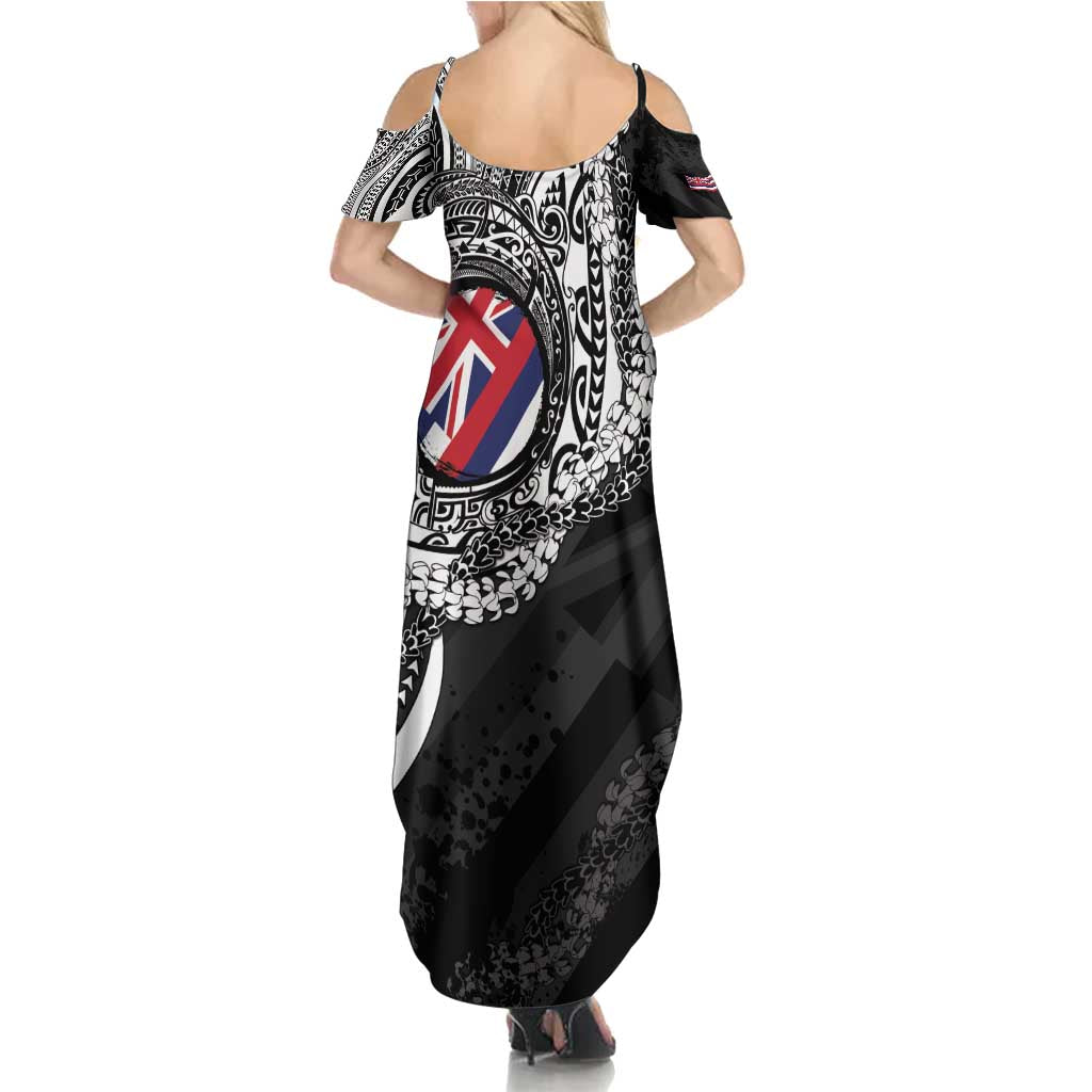 Hawaii Flag Day Summer Maxi Dress Hawaiian Maile Lei LT05 - Polynesian Pride