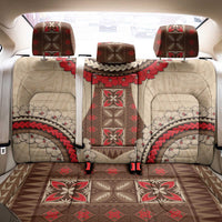 Samoa Language Week Back Car Seat Cover Samoan Motif With Red Hibiscus LT05 - Polynesian Pride