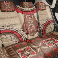 Samoa Language Week Back Car Seat Cover Samoan Motif With Red Hibiscus LT05 - Polynesian Pride