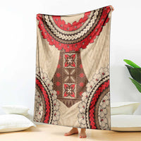 Samoa Language Week Blanket Samoan Motif With Red Hibiscus LT05 - Polynesian Pride