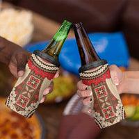 Samoa Language Week 4 in 1 Can Cooler Tumbler Samoan Motif With Red Hibiscus LT05 - Polynesian Pride