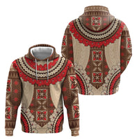 Samoa Language Week Hoodie Samoan Motif With Red Hibiscus LT05 - Polynesian Pride