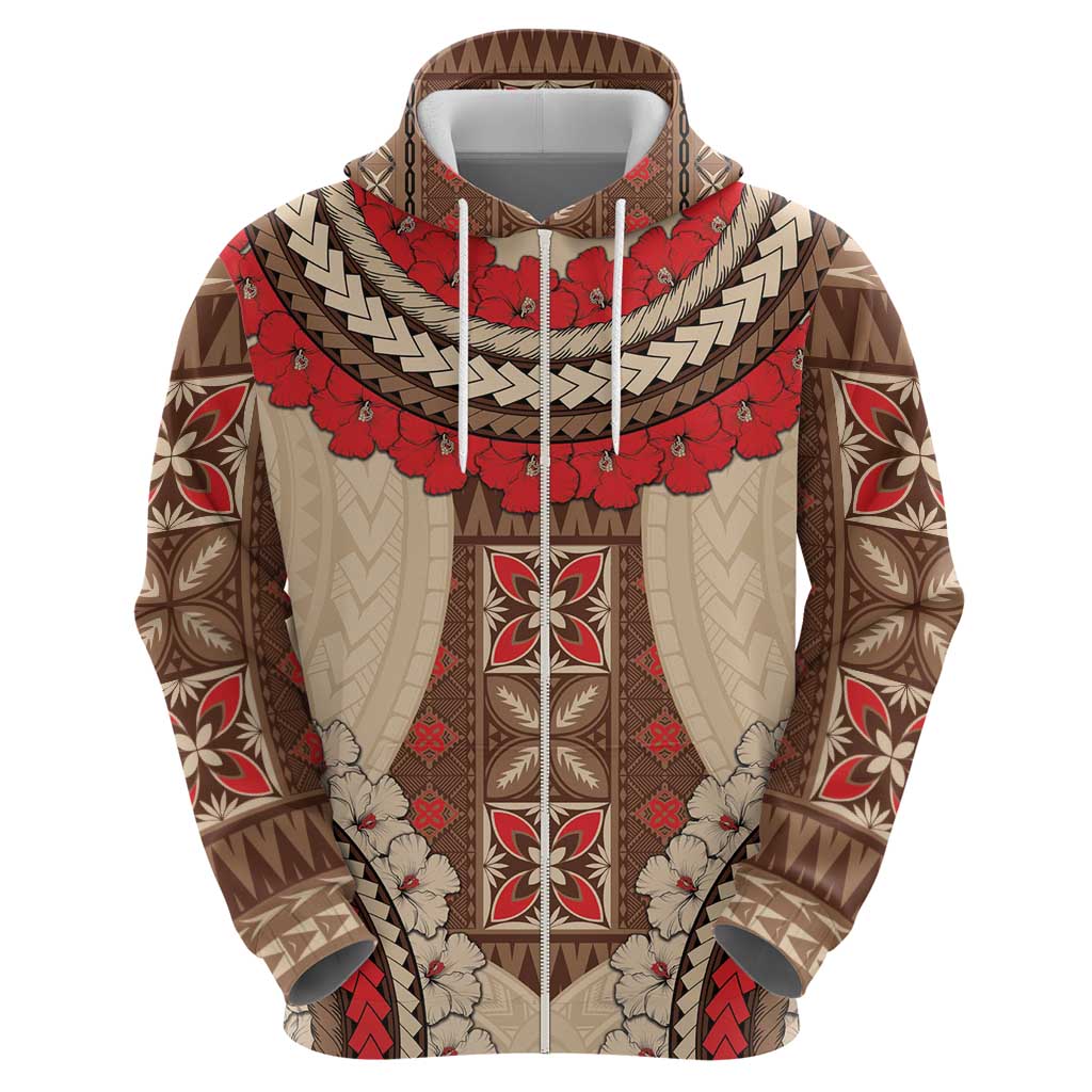 Samoa Language Week Hoodie Samoan Motif With Red Hibiscus LT05 - Polynesian Pride