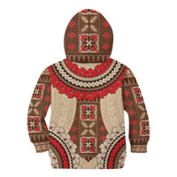 Samoa Language Week Kid Hoodie Samoan Motif With Red Hibiscus LT05 - Polynesian Pride
