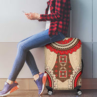 Samoa Language Week Luggage Cover Samoan Motif With Red Hibiscus LT05 - Polynesian Pride