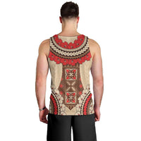 Samoa Language Week Men Tank Top Samoan Motif With Red Hibiscus LT05 - Polynesian Pride