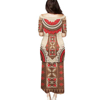 Samoa Language Week Puletasi Samoan Motif With Red Hibiscus LT05 - Polynesian Pride